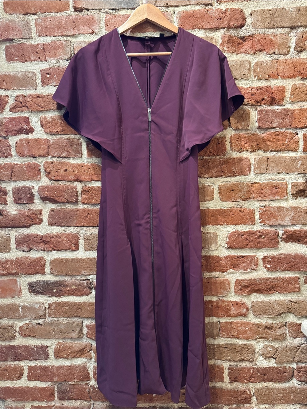 Ted Baker Plum V-Neck Zip-Front Women’s Dress